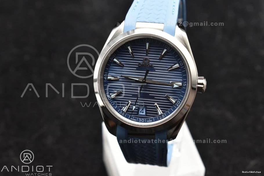 41mm A8900 1:1 on Terra Super 515 Rubber Dial Edition VSF Strap Blue Best Aqua Summer Blue Lightweight Clone 0208